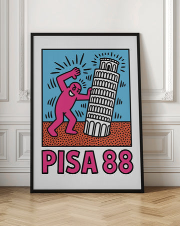 Playful Pisa Tower Push | Poster - Room Interior 1