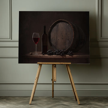 Rustic Wine Still Life | Canvas - Room Interior 1