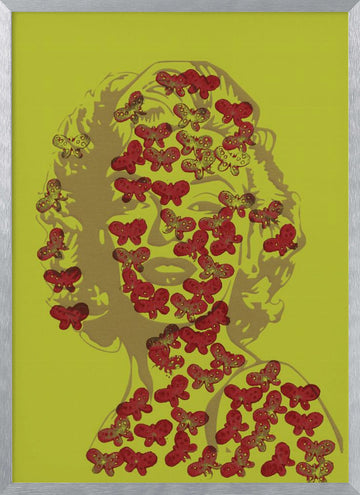 Marilyn Monroe Butterflies | Poster - Silver Frame Interior