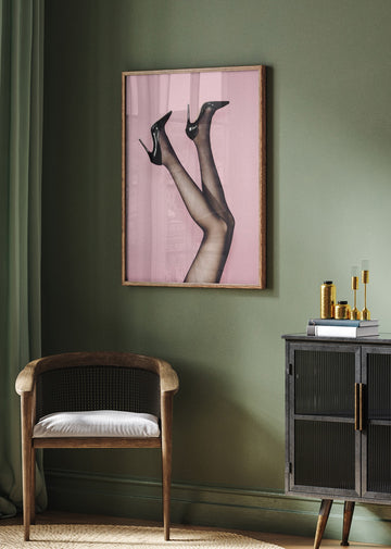 Elegant Heels on Pink | Poster - Room Interior 2