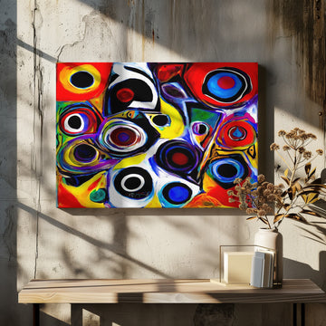 Vibrant Abstract Circles | Canvas - Room Interior 2