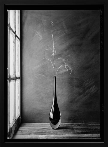 Minimalist Branch Vase | Poster - Black Metal Frame Interior