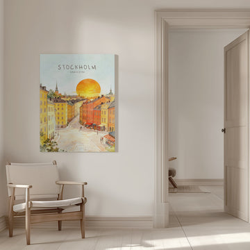 Stockholm Gamla Stan Sunset | Canvas - Room Interior 1
