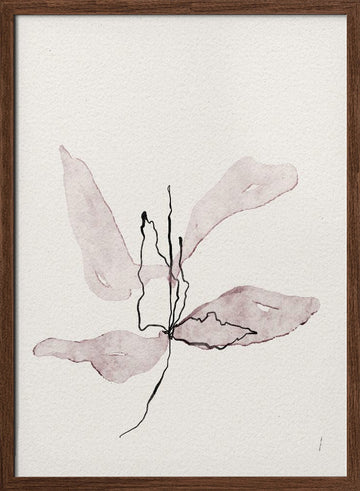 Delicate Botanical Bloom | Poster - Walnut Frame Interior