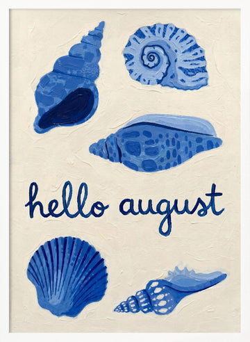 Hello August Shells | Poster - White Frame Interior