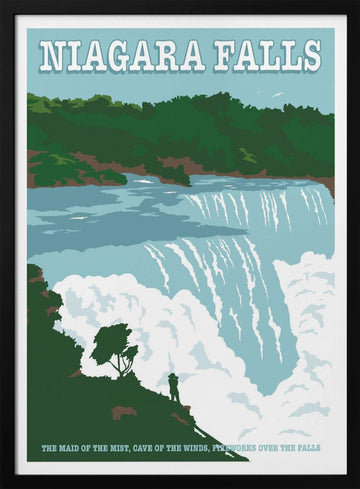 Majestic Niagara Falls | Poster - Black Metal Frame Interior