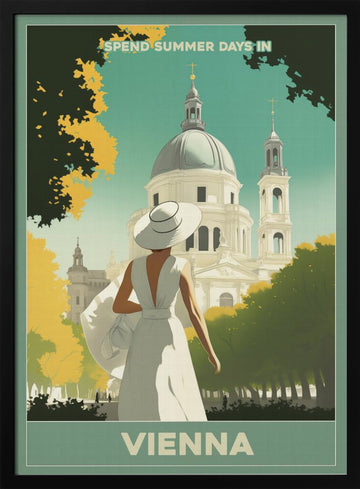 Summer Days in Vienna | Poster - Black Metal Frame Interior