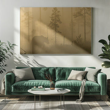 Bear in Golden Fog | Poster - Room Interior 1