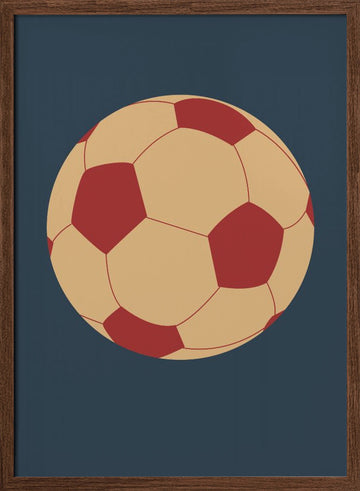 Classic Soccer Ball | Poster - Walnut Frame Interior