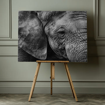 Textured Elephant Portrait | Canvas - Room Interior 1