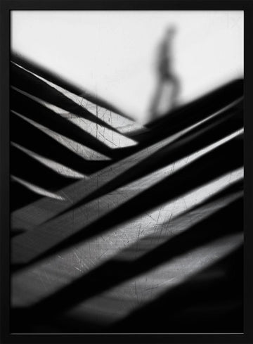 Solitary Figure Ascending | Poster - Black Metal Frame Interior