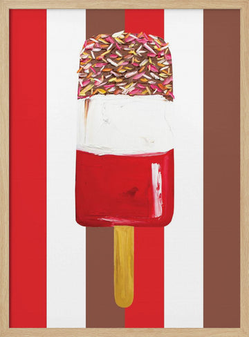 Layered Popsicle With Sprinkles | Poster - Wood Frame Interior