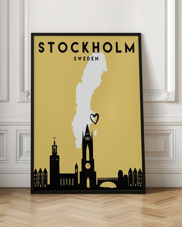 Stockholm Sweden Map | Poster - Room Interior 1