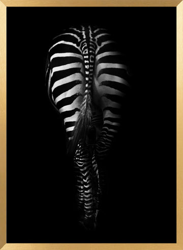 Dark Zebra Stripes | Poster - Gold Frame Interior