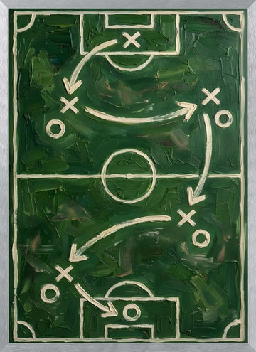 Soccer Field Strategy | Poster - Silver Frame Interior