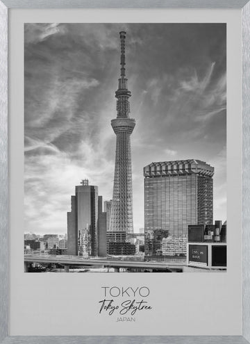 Tokyo Skytree Cityscape | Poster - Silver Frame Interior