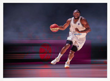 Focused Basketball Player | Poster - White Frame Interior