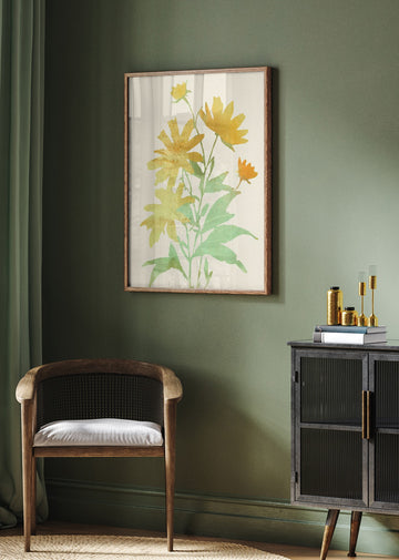 Yellow Botanical Bloom | Poster - Room Interior 2
