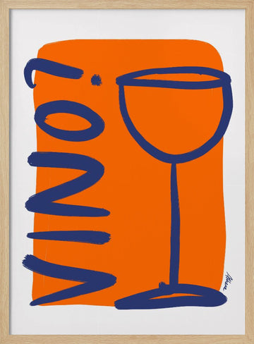 Vino? | Poster - Wood Frame Interior
