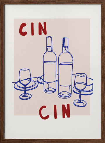 Wine Celebration | Poster - Walnut Frame Interior