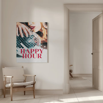Woman with a Disco Ball | Canvas - Room Interior 1