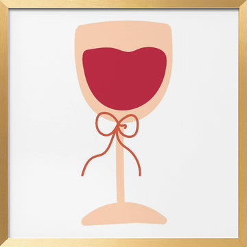 Romantic Red Wine Glass | Poster - Gold Frame Interior