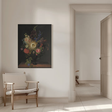 A Porphyry Vase With Cactus Grandiflora and Other Flowers By C. D. Fritzsch | Canvas - Room Interior 1