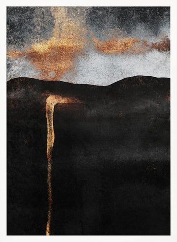 Molten Gold Cascade | Poster - White Frame Interior