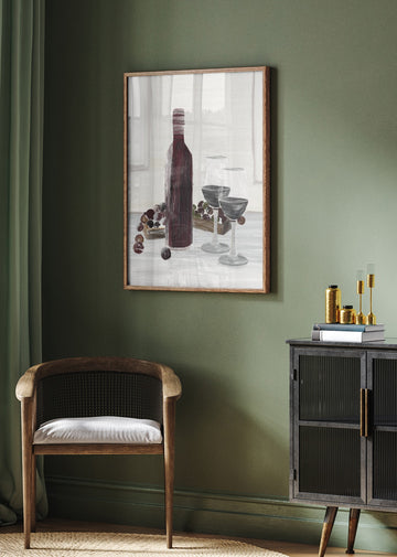 Classic Wine Still Life | Poster - Room Interior 2