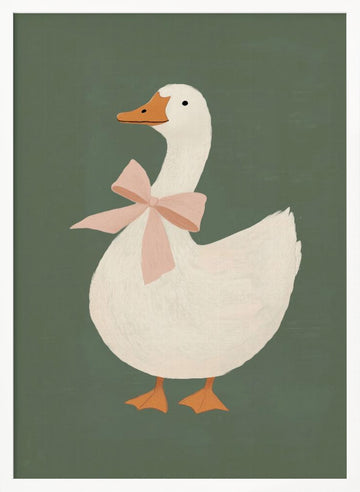 Pink Bow Goose | Poster - White Frame Interior