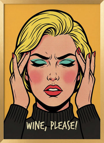 Wine Please Pop Art | Poster - Gold Frame Interior
