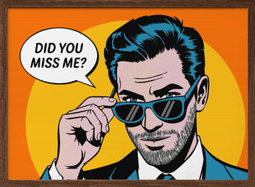 Confident Pop Art Man | Poster - Walnut Frame Interior