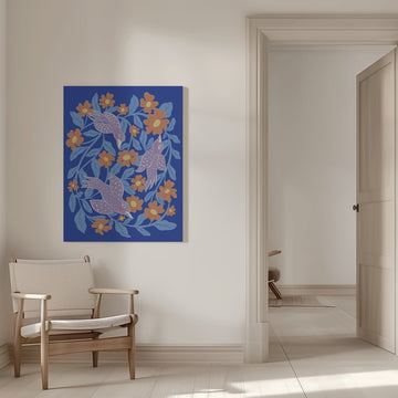 Whimsical Birds and Blooms | Canvas - Room Interior 1