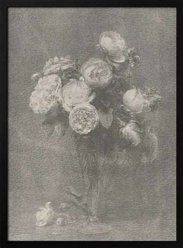 Bouquet of Roses | Poster - Black Metal Frame Interior