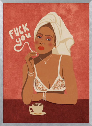 Fuck you | Poster - Silver Frame Interior