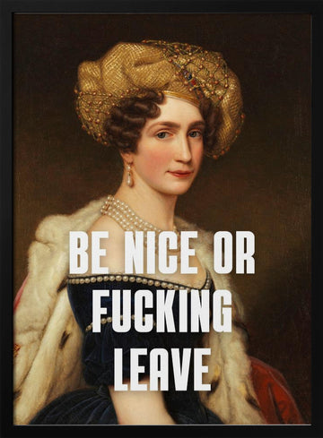 Sassy Classical Woman | Poster - Black Metal Frame Interior