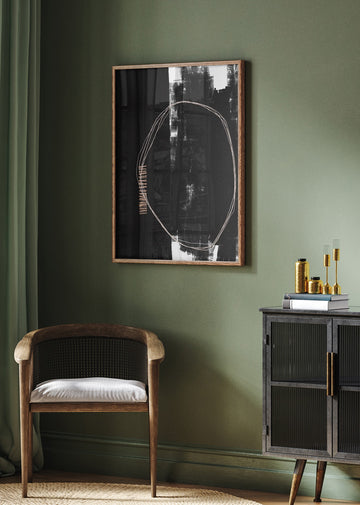 Abstract Black And White Artwork | Poster - Room Interior 2