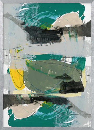 Vibrant Abstract Strokes | Poster - Silver Frame Interior