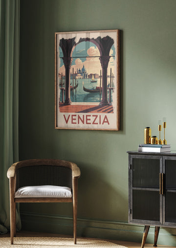 Vintage Venice Grand Canal View | Poster - Room Interior 2