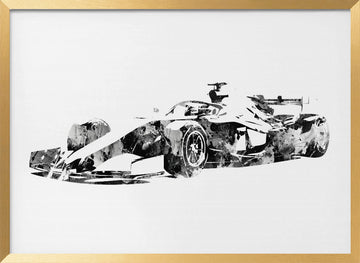 Abstract Formula Racer | Poster - Gold Frame Interior