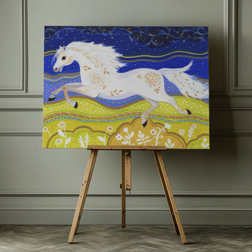Galloping Gilded Horse | Canvas - Room Interior 1