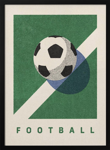 Classic Football Field | Poster - Black Metal Frame Interior