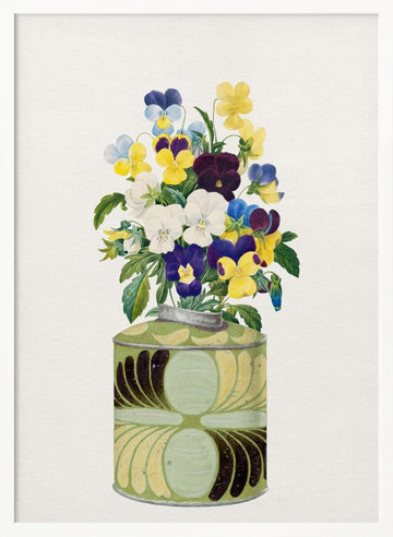 Colorful Pansy Bouquet | Poster - White Frame Interior
