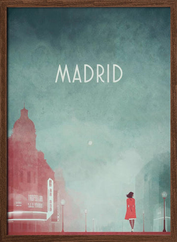 Madrid 1- GRAN VIA | Poster - Walnut Frame Interior