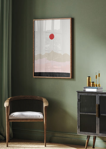 Minimalist Sun Mountains | Poster - Room Interior 2