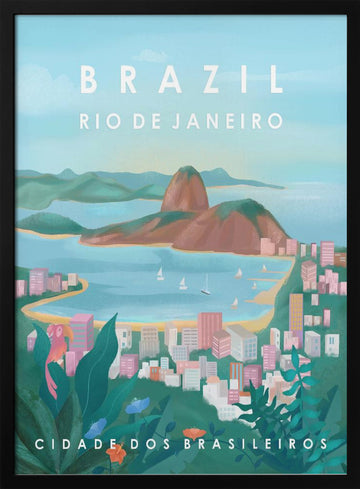 Brazil | Poster - Black Metal Frame Interior