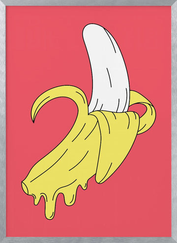 Melting Banana | Poster - Silver Frame Interior