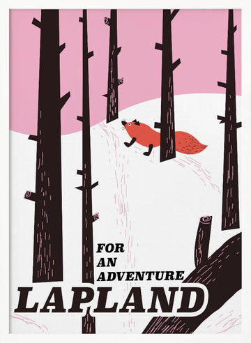 Lapland Fox Winter Forest | Poster - White Frame Interior