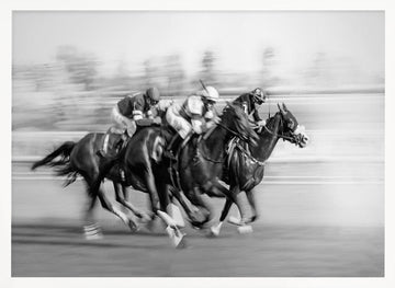 Galloping Racehorses | Poster - White Frame Interior
