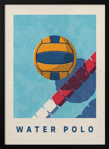 Vibrant Water Polo Ball | Poster - Black Metal Frame Interior